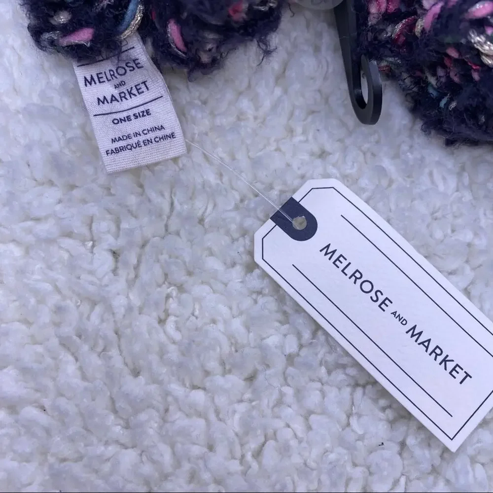 Melrose and Market Black Multicolor Knit Gloves